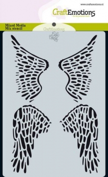 Craft Emotions Stencil - Angel & Bear - vleugels (Engels Flügel)
